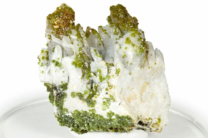 Lustrous Forest-Green Pyromorphite Crystals on Quartz - China #330087